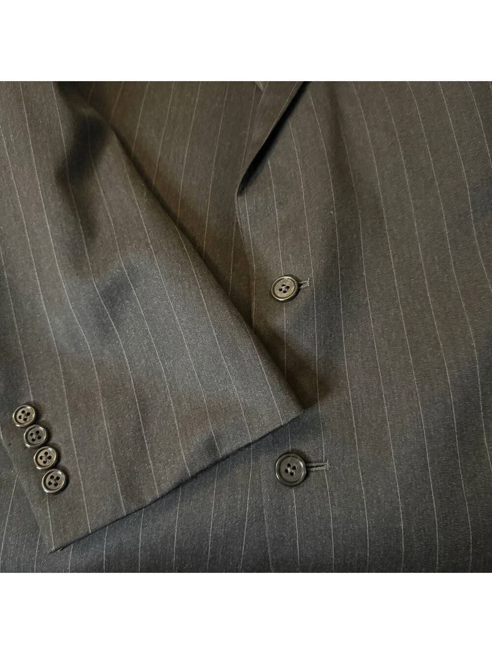 Jos A Bank Signature Suit 48L Pants 40x31 Charcoal Pinstripe 100% Wool